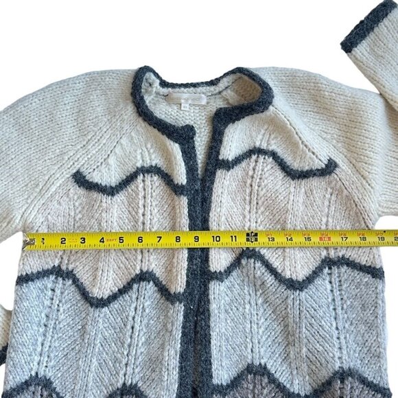 LoveShackFancy Dallas Duster Chevron Striped Long Cardigan Cloudy Grey Size XS - Picture 9 of 10